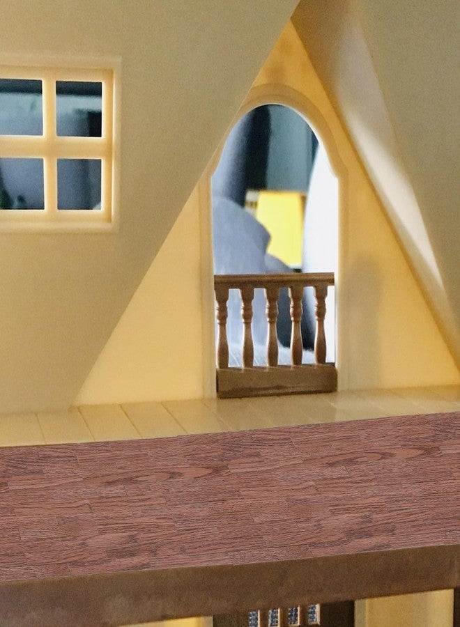 VICASKY 40 Pcs Peel and Stick Dollhouse Flooring - Self Adhesive Dark Walnut Wood Vinyl Planks for DIY Miniature House, Crafts, Room Box & Model Train Scenery | Easy Cut, Realistic PVC Tile - Image 3